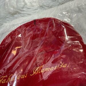 Red Women's Hat with Gold Embroidery